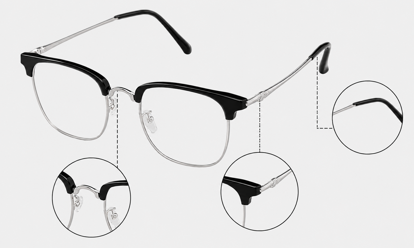Close-up of the OptiReaders Pro slim metal frame detail